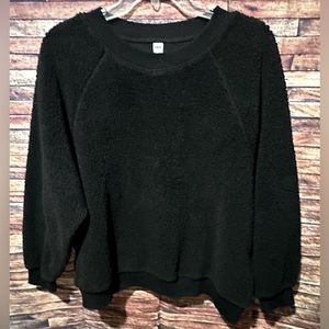 Old Navy Black Fluffy Pullover Sweatshirt